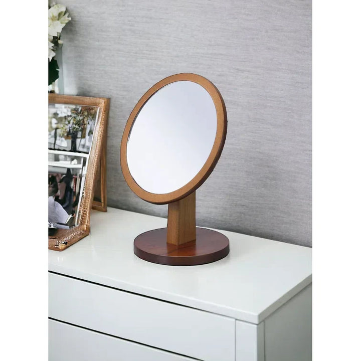 Brown Round Makeup Mirror