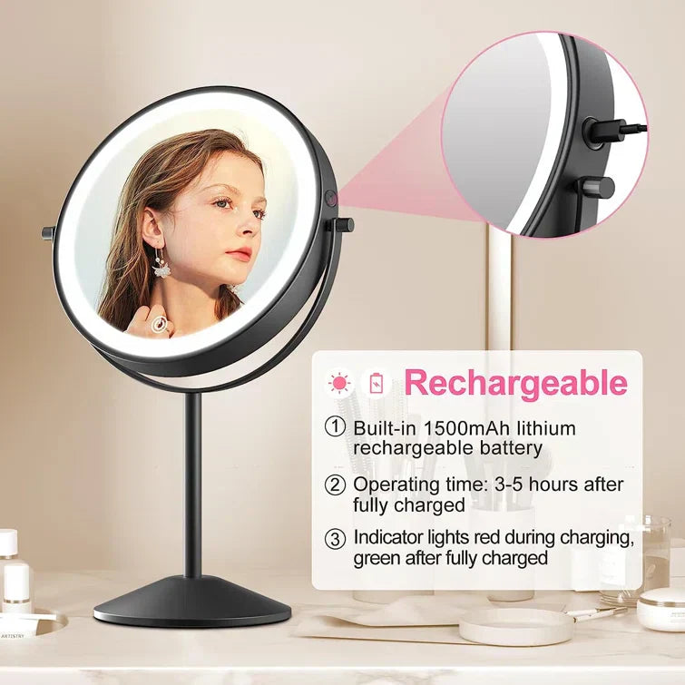 Malsky Round LED Makeup Mirror