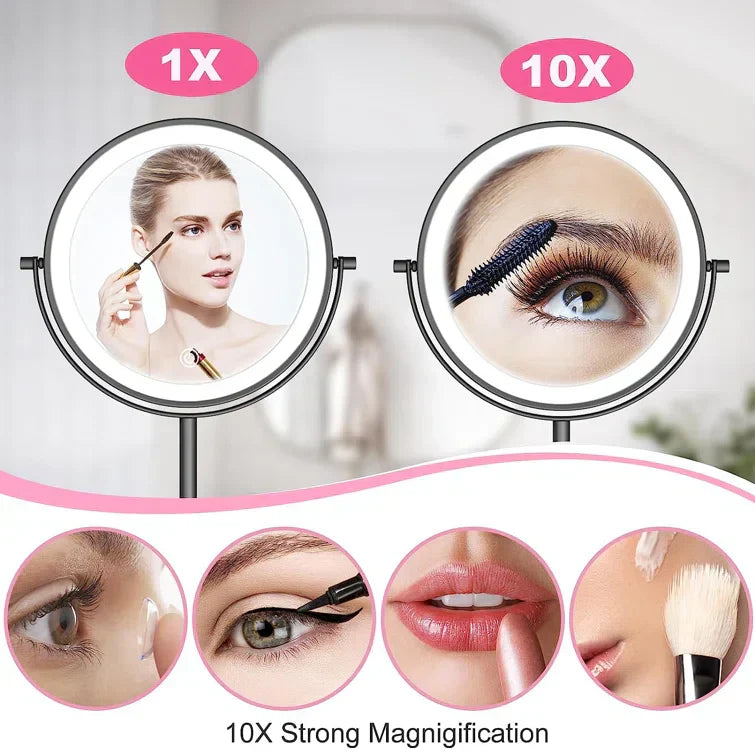 Malsky Round LED Makeup Mirror